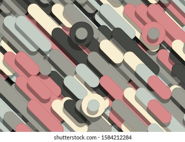 Color Abstract Lines and Circles Generative Art background illustration