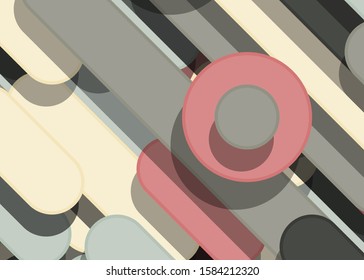 Color Abstract Lines and Circles Generative Art background illustration