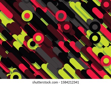 Color Abstract Lines and Circles Generative Art background illustration