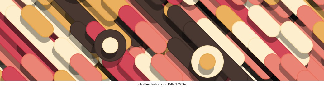Color Abstract Lines and Circles Generative Art background illustration