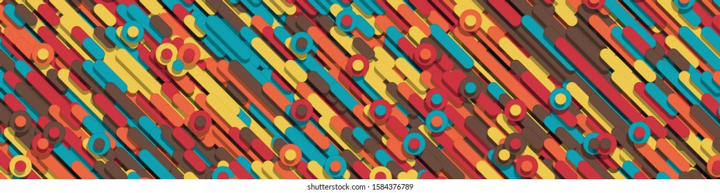Color Abstract Lines and Circles  Generative Art background illustration