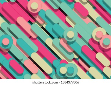 Color Abstract Lines and Circles  Generative Art background illustration