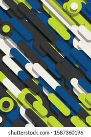 Color Abstract Lines and Circles Generative Art background illustration