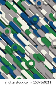 Color Abstract Lines and Circles Generative Art background illustration