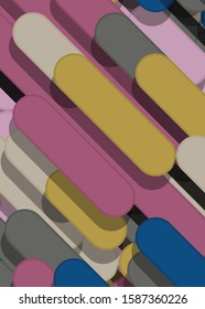 Color Abstract Lines and Circles Generative Art background illustration
