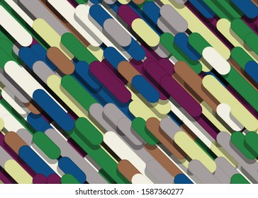 Color Abstract Lines and Circles Generative Art background illustration