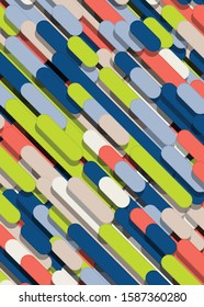 Color Abstract Lines and Circles Generative Art background illustration