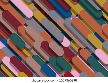 Color Abstract Lines and Circles Generative Art background illustration