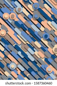 Color Abstract Lines and Circles Generative Art background illustration