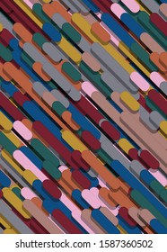 Color Abstract Lines and Circles Generative Art background illustration