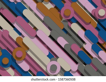 Color Abstract Lines and Circles Generative Art background illustration