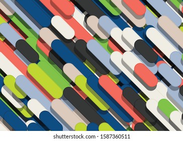 Color Abstract Lines and Circles Generative Art background illustration