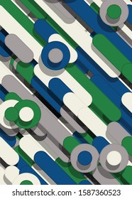 Color Abstract Lines and Circles Generative Art background illustration