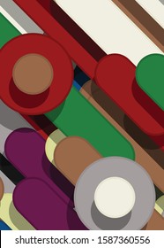 Color Abstract Lines and Circles Generative Art background illustration