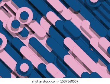 Color Abstract Lines and Circles Generative Art background illustration