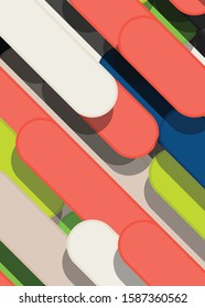 Color Abstract Lines and Circles Generative Art background illustration