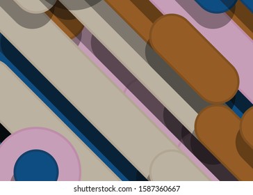 Color Abstract Lines and Circles Generative Art background illustration