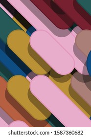 Color Abstract Lines and Circles Generative Art background illustration