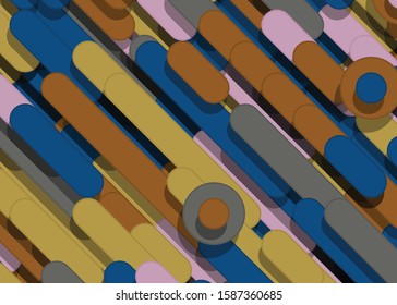 Color Abstract Lines and Circles Generative Art background illustration
