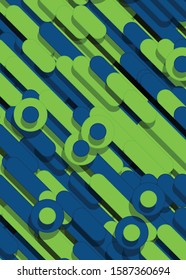 Color Abstract Lines and Circles Generative Art background illustration