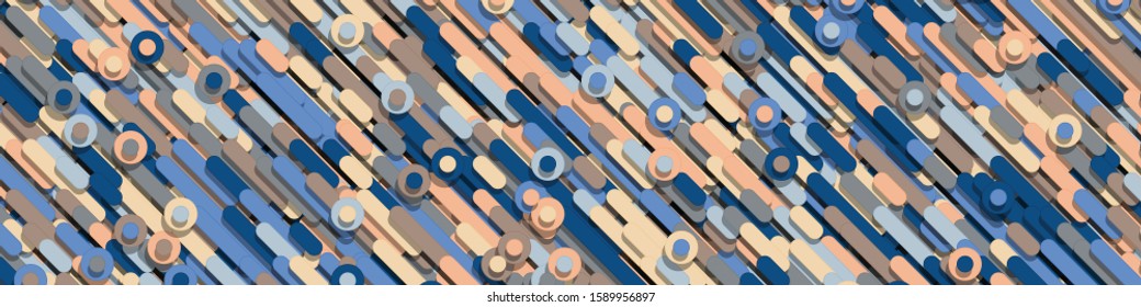 Color Abstract Lines and Circles Generative Art background illustration