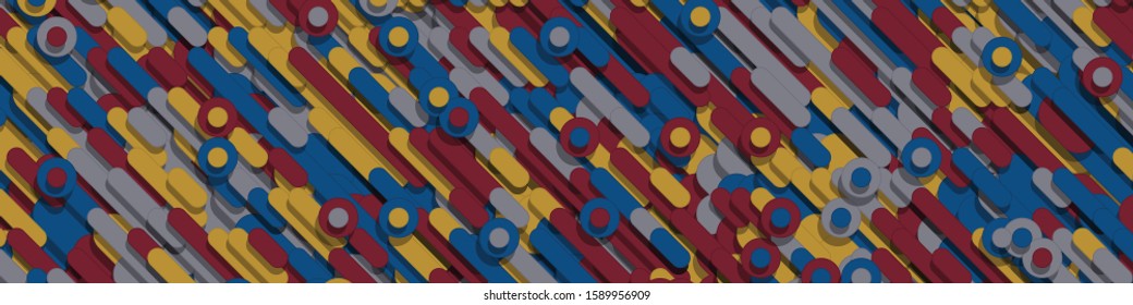 Color Abstract Lines and Circles Generative Art background illustration