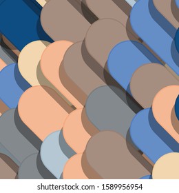 Color Abstract Lines and Circles Generative Art background illustration