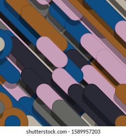 Color Abstract Lines and Circles Generative Art background illustration