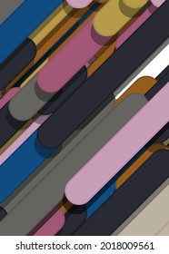 Color Abstract Lines and Circles Generative Art background illustration