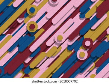 Color Resumen Líneas y círculos ilustración de fondo de arte generativo