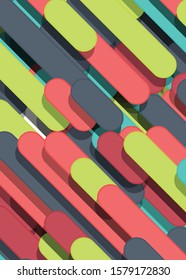 Color Abstract Lines Rain Generative Art background illustration