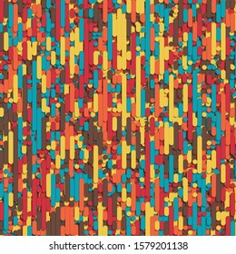 Color Abstract Lines Rain Generative Art background illustration