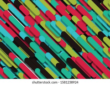Color Abstract Lines Rain Generative Art background illustration