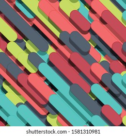 Color Abstract Lines Rain Generative Art background illustration