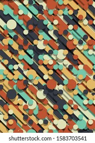 Color Abstract Lines Rain Generative Art background illustration