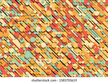 Color Abstract Lines Rain Generative Art background illustration