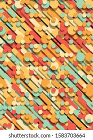 Color Abstract Lines Rain Generative Art background illustration