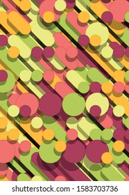 Color Abstract Lines Rain Generative Art background illustration