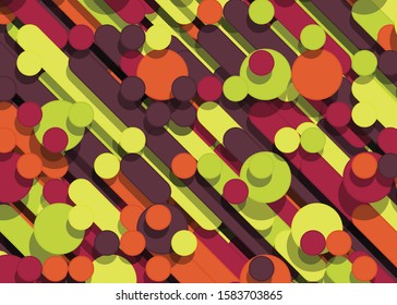 Color Abstract Lines Rain Generative Art background illustration