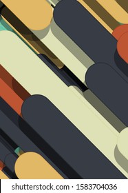 Color Abstract Lines Rain Generative Art background illustration