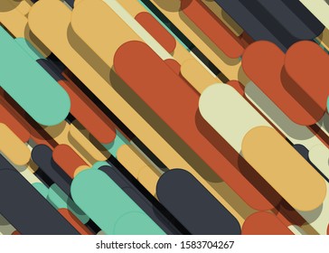 Color Abstract Lines Rain Generative Art background illustration