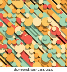 Color Abstract Lines Rain Generative Art background illustration