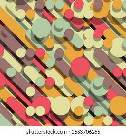 Color Abstract Lines Rain Generative Art background illustration