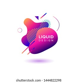 Color abstract liquid shape, fluid color overlap gradient background. Vector creative neon color design