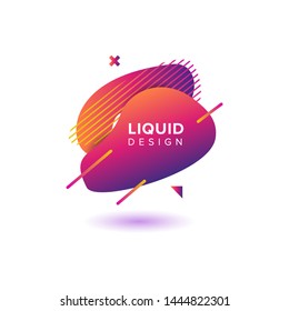 Color abstract liquid shape, fluid color overlap gradient background. Vector creative neon color design