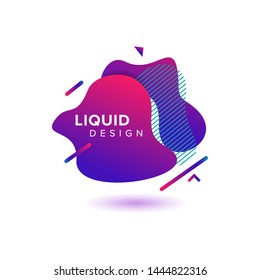 Color abstract liquid shape, fluid color overlap gradient background. Vector creative neon color design