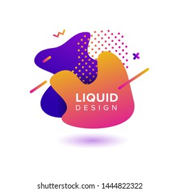 Color abstract liquid shape, fluid color overlap gradient background. Vector creative neon color design