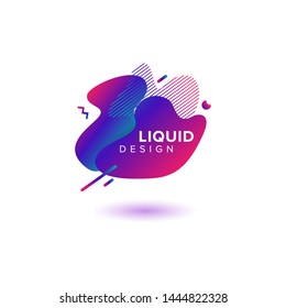 Color abstract liquid shape, fluid color overlap gradient background. Vector creative neon color design