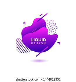 Color abstract liquid shape, fluid color overlap gradient background. Vector creative neon color design
