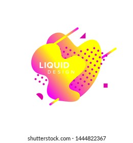 Color abstract liquid shape, fluid color overlap gradient background. Vector creative neon color design